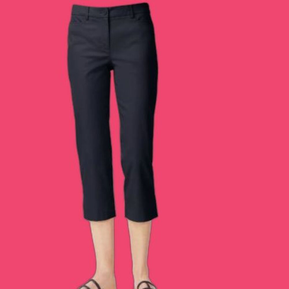 Talbots capris cropped pants or shorts 4 petite perfect skimmer navy blue